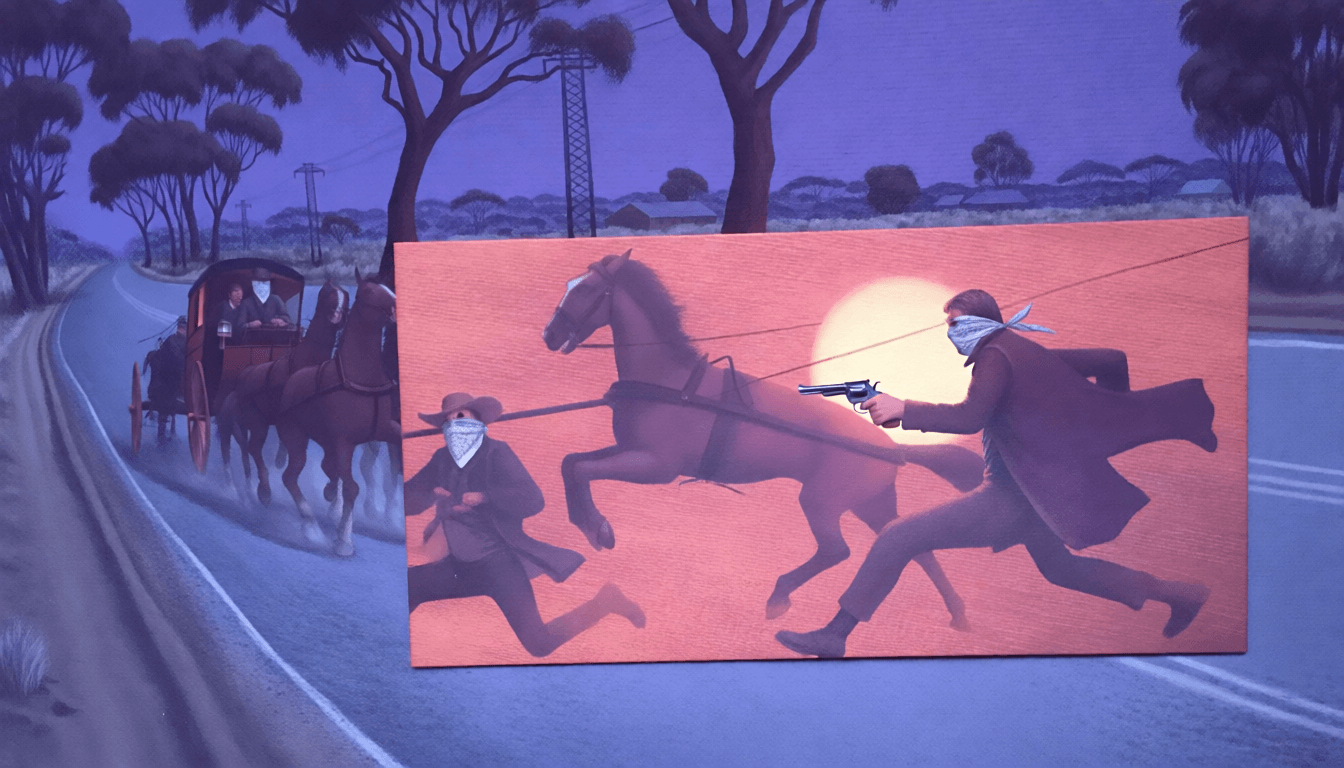 Bando de bushrangers em ação no interior