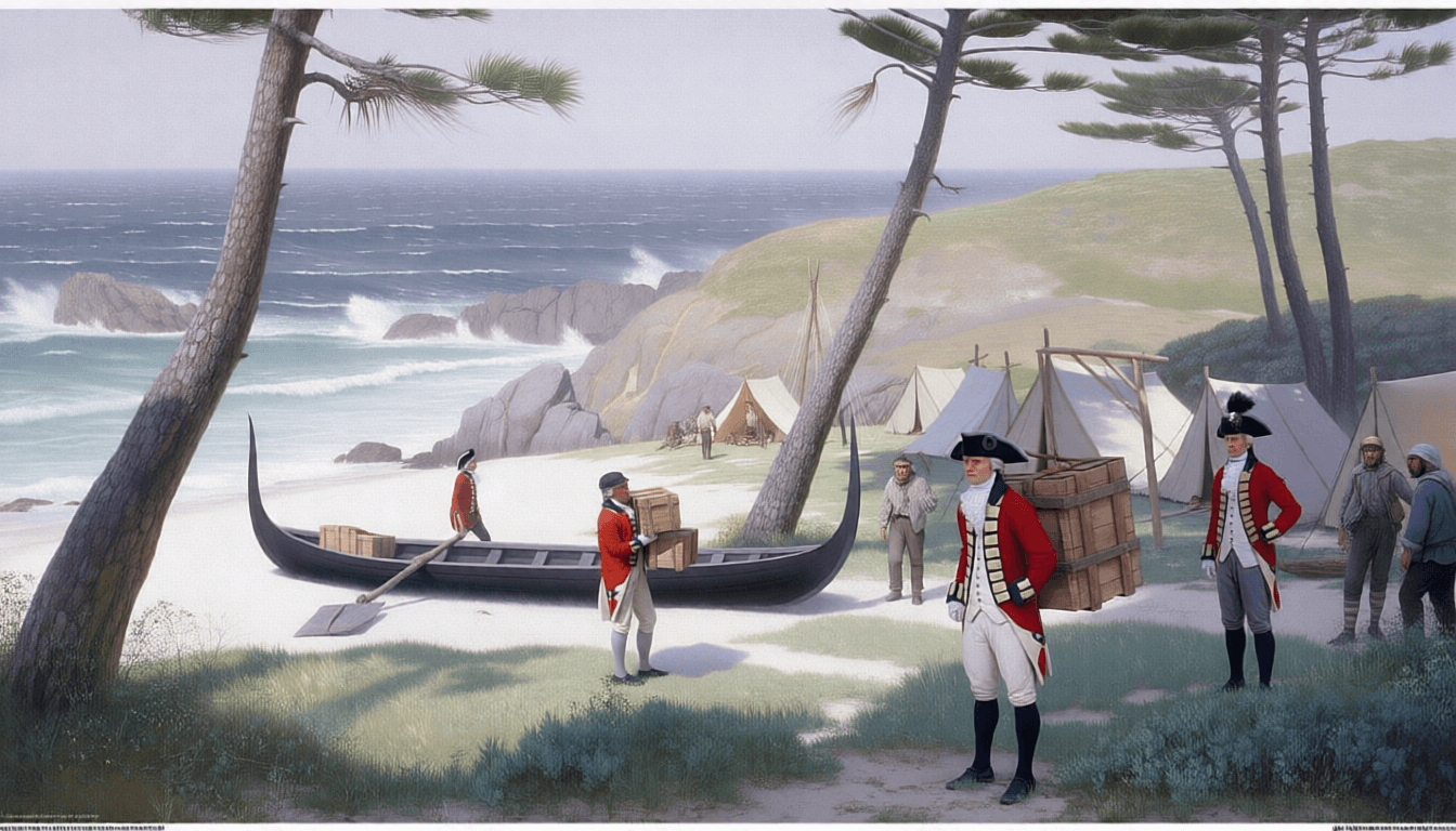 Desembarque na Ilha Norfolk para a colônia penal (1788)